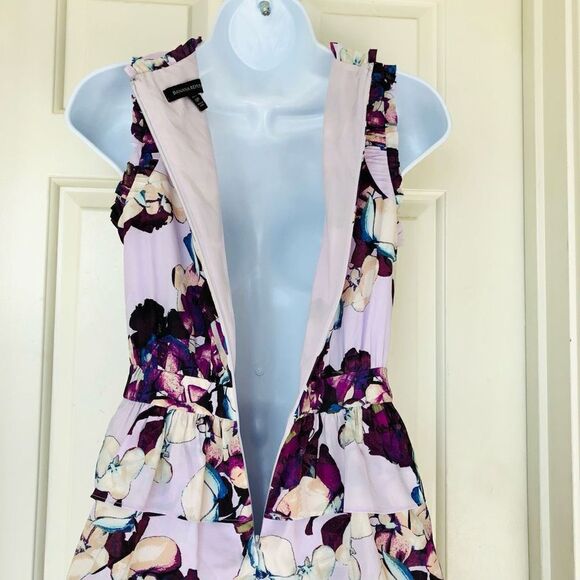 NWOT Banana Republic Sleeveless Lavender Floral Tier Dress - Picture 5 of 13